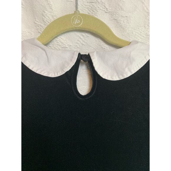 Hot Topic Velvet Black Goth Girls Juniors Collared Dress (No Size Tag-? Sm/Med) - Picture 4 of 8